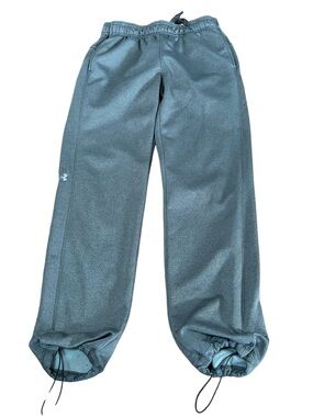 Under Armour ColdGear Fleece Lined Sweatpants Small Gray Adjustable Hem Joggers